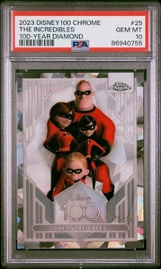 2023 Topps Chrome Disney 100 The Incredibles /100 Diamond PSA 10 - Picture 1 of 1