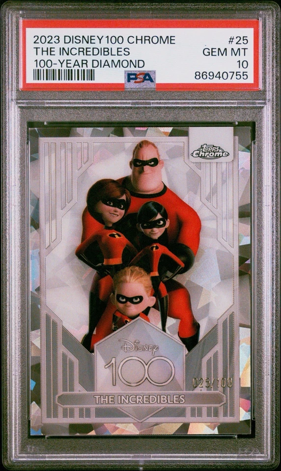 2023 Topps Chrome Disney 100 The Incredibles /100 Diamond PSA 10 - Image 1 of 1