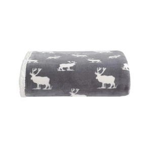 Eddie Bauer 50x60 Elk Stance Grey White Plush Throw Blanket for Home Gifting - Picture 1 of 7