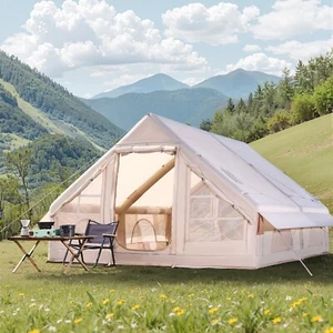 Inflatable Tents for 3-12 Person Camping Tent Blow Up Tent w/ Pump & Stove Jack - Picture 1 of 74