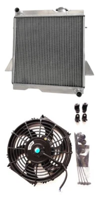 Radiador de aluminio + ventilador de 16" para Triumph TR6 TR 6 1969-1974 TR250 TR 250 1967 1968 Foto 1 de 4
