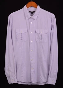 Camisa utilitaria John Varvatos púrpura lila ligera algodón suave con botones L - Imagen 1 de 8