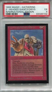 MTG Magic The Gathering International Edition Karte zwei Riesen von Foriys PSA 5 - Bild 1 von 2