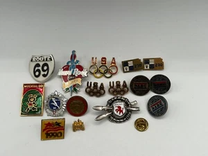 Lot Of 16 Vintage USA Olympics Bowling Sports Hat Lapel Pins *READ* - Picture 1 of 4