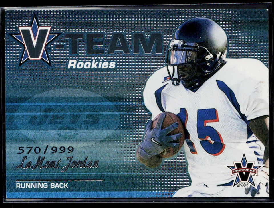 2001 Pacific Vanguard #20 LaMont Jordan V-Team Rookies #/999 - Image 1 of 2