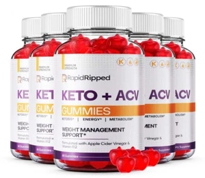 RapidRipped Keto ACV Gummies, Max Strength Official Rapid Ripped Gummy (5 Pack) - Picture 1 of 1