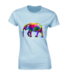 GEOMETRIC ELEPHANT LADIES T SHIRT COOL ANIMAL LOVER NATURE DESIGN TOP GIFT - Picture 1 of 24