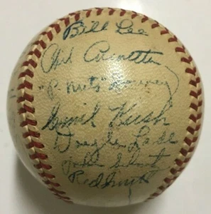 1947 Chicago Cubs Team Signed Baseball Eddie Waitkus Beckett Certified Auto BAS - Picture 1 of 8