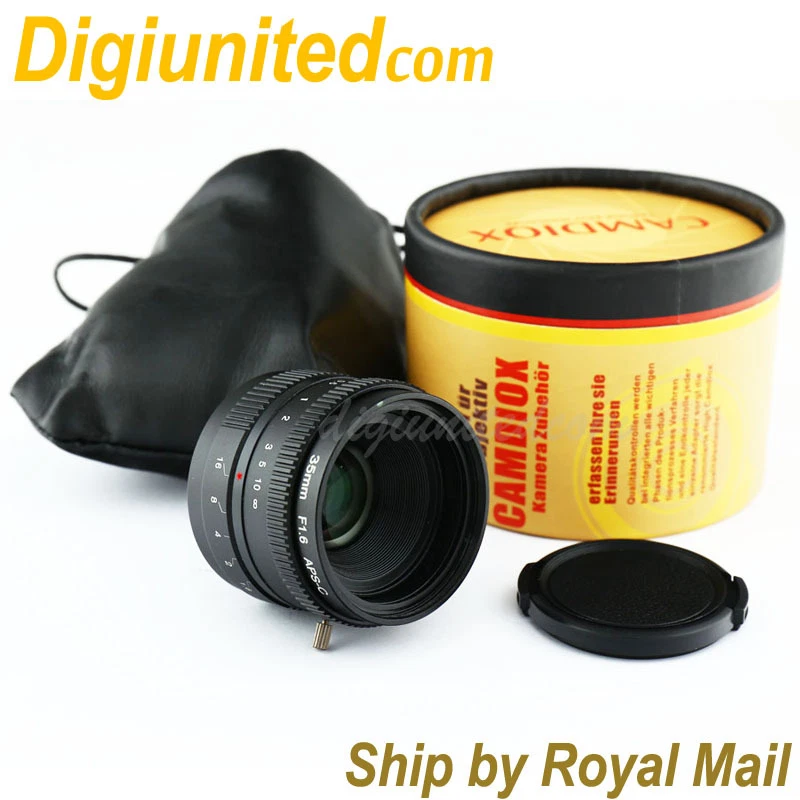 Camdiox APS-C sensor 35mm f/1.6 C Mount CCTV Lens for Sony NEX E A6500 5T A5300 - Image 1 of 3