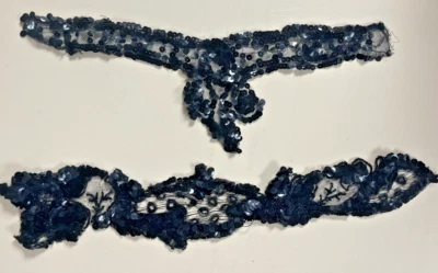 1920s Handmade Beaded on Net Morning Lace Collar Jet Black - Image 1 of 4