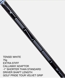 Callaway Tensei White AV2 Driver Shaft 75g X-Stiff Flex Shaft -1" Shorter (SS18) - Picture 1 of 7