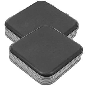 2pcs Dvd Case 40 Capacity Cd Holder Dvd Disc Holder Square Cd Storage Bag Pouch - Photo 1/11