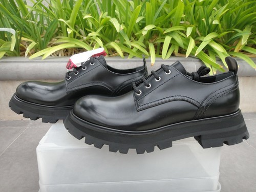 Alexander Mcqueen WANDER Oxford con lacci in pelle nera lucida da donna EUR 39 o 40