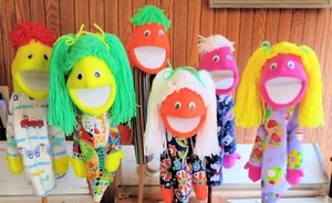 Blacklight Little People Puppet Set of 6-13" tall--ministry entertainment - Picture 1 of 6