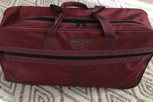 VTG Pierre Cardin Nylon Travel Bag Paris New York Burgundy 1 Piece 23x14. - Picture 1 of 7