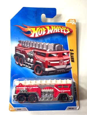 2009 Hot Wheels #6 New Models 6/42 5 ALARM Fire Engine Red Variant w/Black Pr5Sp - Image 1 of 3