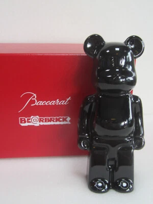 NEW BACCARAT CRYSTAL BE@RBRICK BLACK FIGURINE #2814153 BRAND NIB FRENCH F/SH - Image 1 of 4