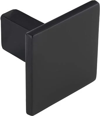 10x Möbelknopf schwarz Schrankknopf Küche Möbelgriff Metall eckig Türknopf 28x28 - Bild 1 von 4