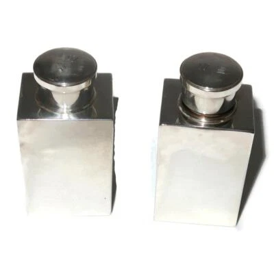 Tocador de viaje Gustave Keller c 1900 Francia plata de ley 950, par de botellas Foto 1 de 3