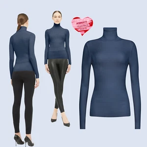 Wolford Merino Fine Rib Pullover • L • dust blue .. Ultra-weich, gerippter Look - Bild 1 von 10
