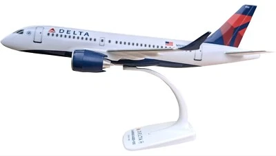 Miniaturas de vuelo Delta Airlines Airbus A220-100 modelo a escala 1/100 con soporte N1 Foto 1 de 4