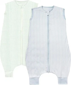 100% Cotton Toddler SleepSacks with Feet Soft Sleeping Bags for Baby 2 Pack - Picture 1 of 7