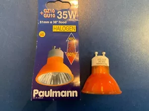 Paulmann Halogen Lamp 35W GU10 Par 16 Orange 230V Coloured 38° Flood Dimmable - Bild 1 von 7