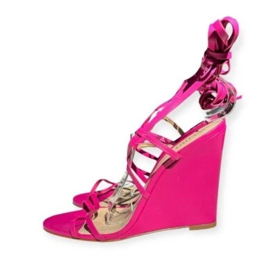 🌻NUEVA SANDALIA DE CUÑA SCHUTZ Rosa Deonne Casual Cuero Napa Talla 9.5 Foto 1 de 4