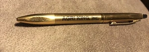 Vintage WINGS Kugelschreiber Agri-King Werbung goldfarben gerippt 5,25"" C23 - Bild 1 von 3