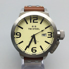 TW Steel Canteen Watch Men 58mm CTW21 Date Stainless Steel 100M New Battery