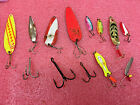 F4 Lot Of Fishing Lures Spoons Daredevle Fire Eyes Mepps Syclops Little Swede