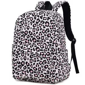 Leopard Print School Backpack Teens Girls College Bookbag Laptop Bag - Picture 1 of 5