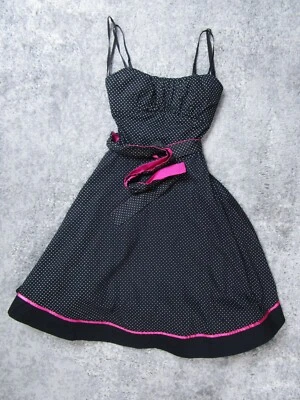 Vestido Ruby Rox Para Mujer 3 Sol Negro Lunares Largo Correa Sin Mangas Fiesta Foto 1 de 4