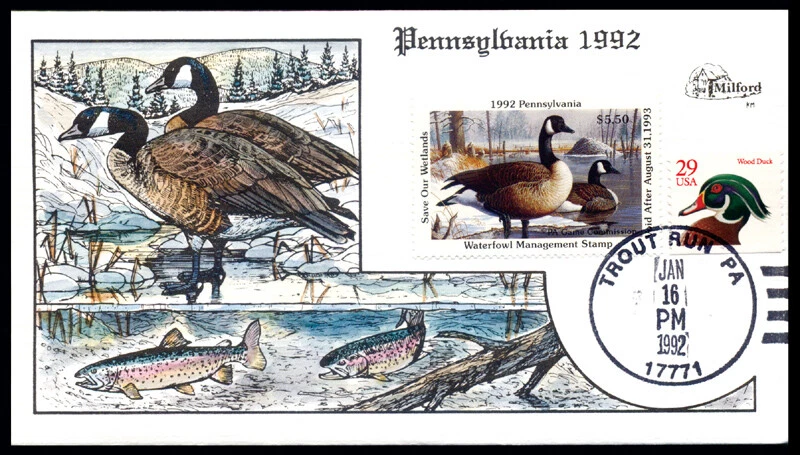 Duck FDC - PA10 1992 Pennsylvania - Image 1 of 1