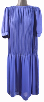 Vestido recto acordeón azul púrpura vintage Foto 1 de 4