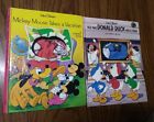 Set of 2 Vintage Walt Disney's Puppet Book Hardcover Mickey Mouse And Donald...