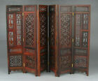 China rosewood suanzhi wood carved flower design small folding screen 9.7' H NRp