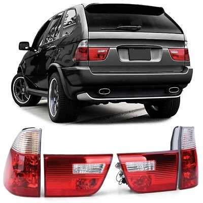 FANALI LUCI POSTERIORI ROSSO-BIANCO PER BMW X5 E53 99-06 FARI REAR LIGHTS - Immagine 1 di 4
