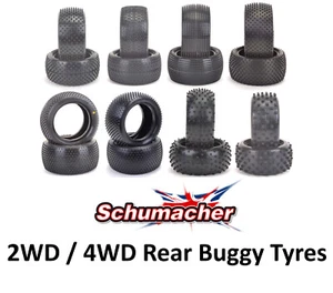 RC Buggy Tyres 1/10 Scale 2WD/4WD Mezzo Pin Spike Block Dart Schumacher - Rear - Picture 1 of 30
