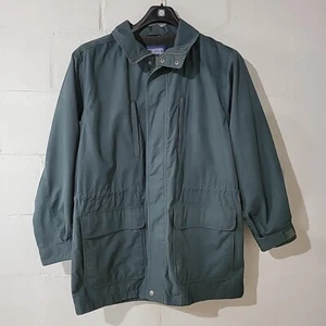 Vintage Lands End Wool Blend Lined Green Chore Jacket Parka Medium 38-40 FLAWED - Picture 1 of 6