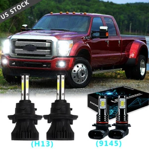 Fits For 2008-2010 Ford F250 F350 F450 SuperDuty LED Headlights Fog Bulbs - Picture 1 of 12