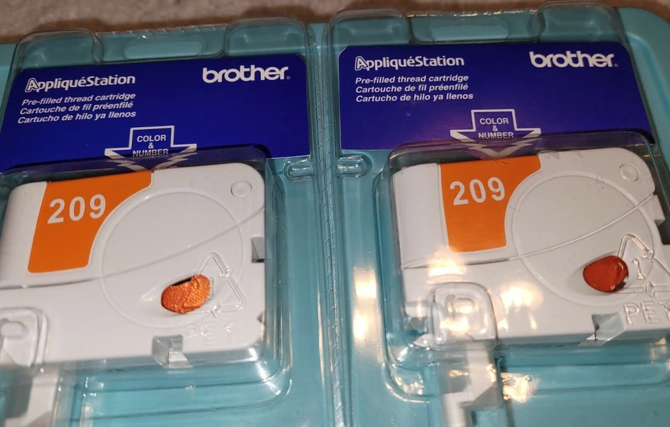2 Brother Applique Station THREAD CARTRIDGES # 209 TAC209 Rich Orange  - Image 1 of 1