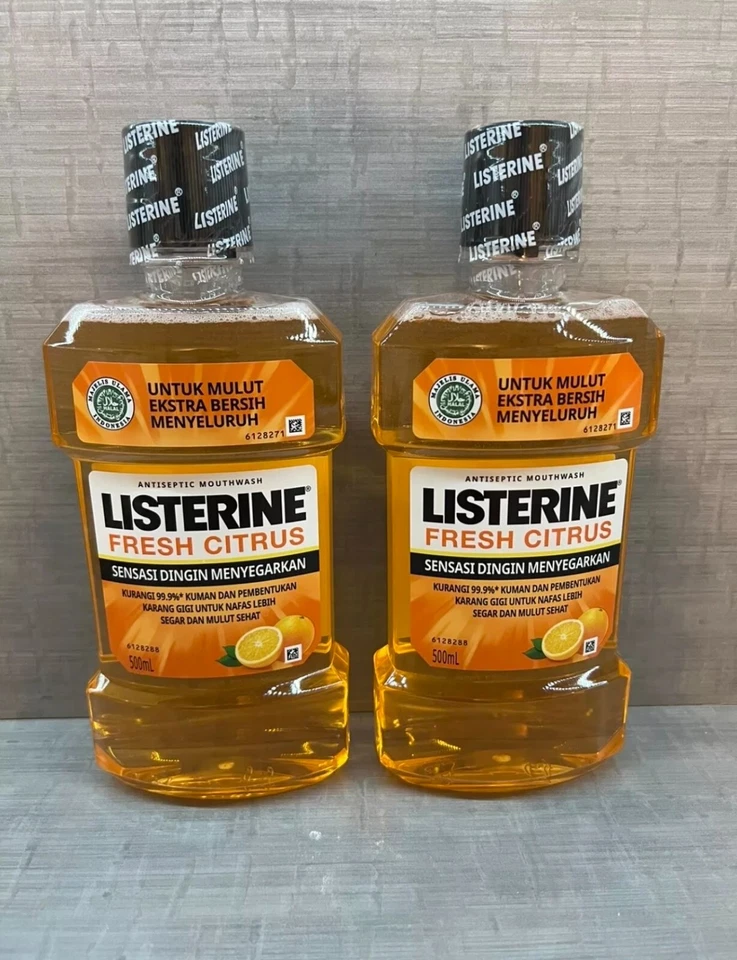 Listerine Ultraclean Fresh Citrus Mouthwash 500mL Pack Of 2  Ships Next Day - Image 1 of 3
