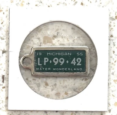 Michigan 1955 DAV License Plate Keychain Tag - Disabled American Veterans - Image 1 of 2