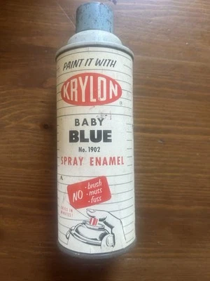Vintage Krylon Spray Paint Can Baby Blue Paper Label Unused - Image 1 of 4