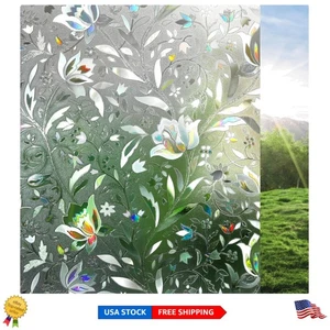 Abnehmbare Tulpe Buntglas Fensterfolie 29,5" x 78,7" - stilvoll & umweltfreundlich - Bild 1 von 11