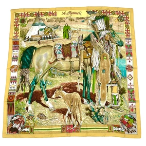 HERMES Scarf Carre Les Cheyennes 90cm - Picture 1 of 6