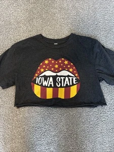 Iowa State Damen Cropped T-Shirt grau - Bild 1 von 5