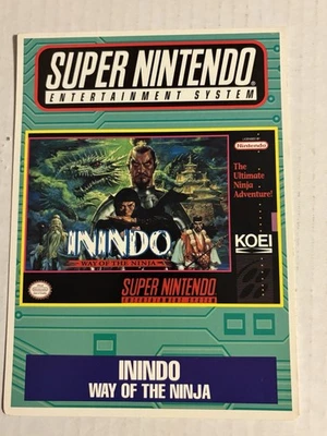 Tarjeta SNES Inindo Way Of The Ninja VIDPRO Toys R Us Display Card Foto 1 de 2