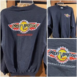 Vintage Street Vibrations Harley-Davidson Sz M Crew Sweatshirt Metal Music Reno - Picture 1 of 8